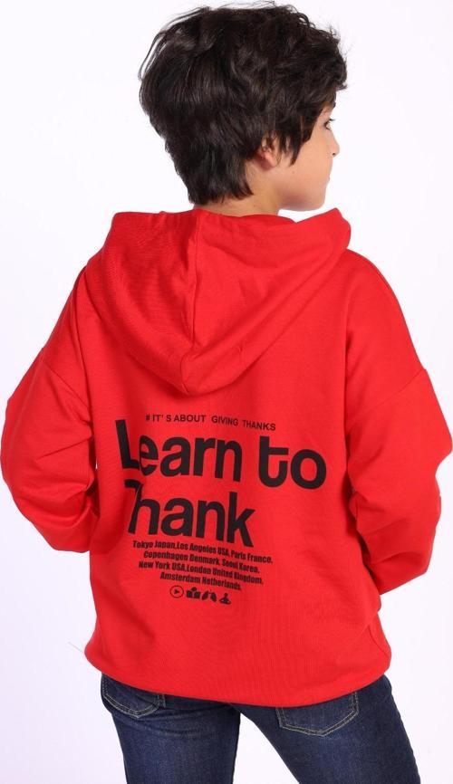 Toontoy Erkek Çocuk Kapüşonlu Kanguru Cepli Baskılı Sweatshirt