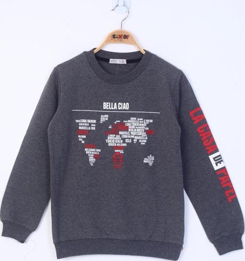 Toontoy Erkek Çocuk Bella Ciao Baskılı Sweatshirt
