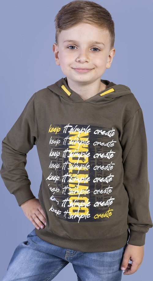 Toontoy Erkek Çocuk Kapüşonlu Baskılı Sweatshirt