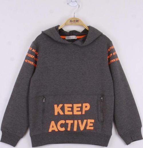 Toontoy Erkek Çocuk Keep Active Baskılı Sweatshirt