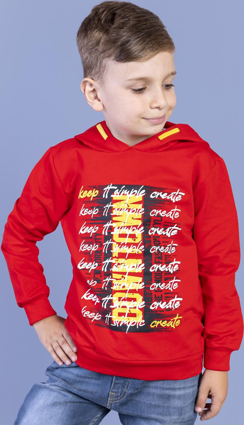 Toontoy Erkek Çocuk Kapüşonlu Baskılı Sweatshirt