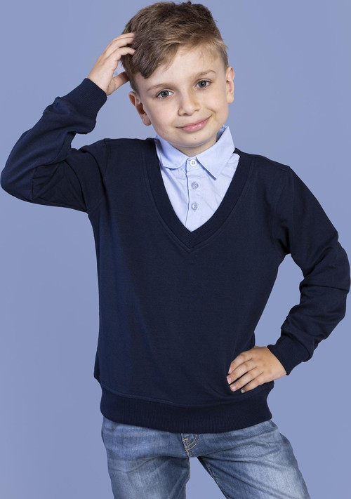 Toontoy Erkek Çocuk Gömlek Yaka Okul Sweatshirt