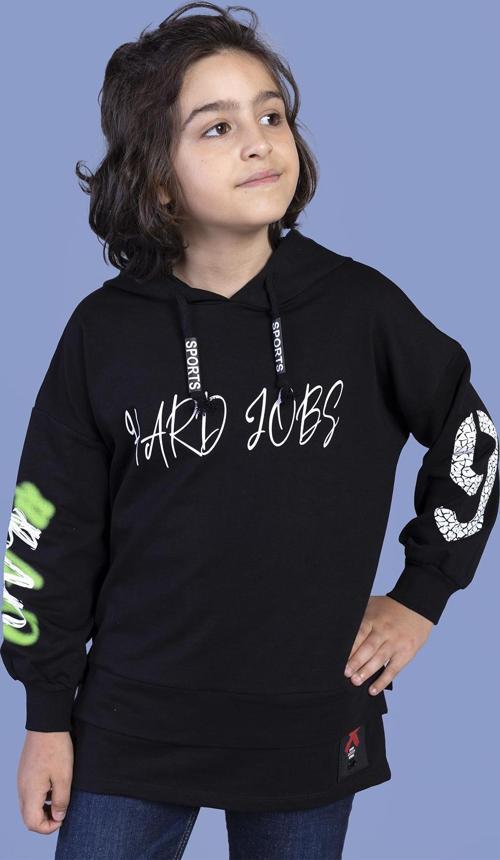 Toontoy Erkek Çocuk Kapüşonlu Baskılı Sweatshirt