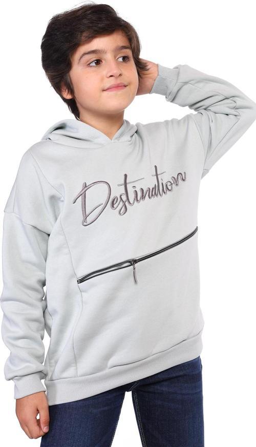 Toontoy Erkek Çocuk Cebi Fermuar Kapatmalı Nakışlı Sweatshirt