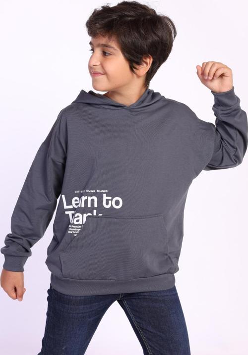 Toontoy Erkek Çocuk Kapüşonlu Kanguru Cepli Baskılı Sweatshirt