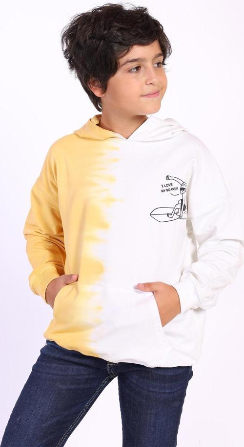 Toontoy Erkek Çocuk Kapüşonlu Baskılı İki Renkli Sweatshirt