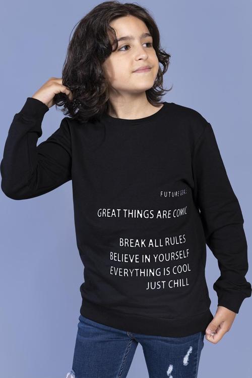 Toontoy Erkek Çocuk Kabartma Baskılı Sweatshirt