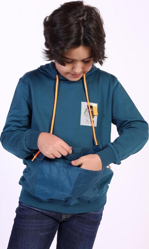 Toontoy Erkek Çocuk Armalı Kapşonlu Sweatshirt