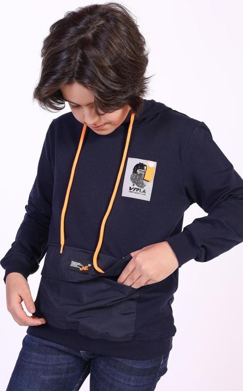 Toontoy Erkek Çocuk Armalı Kapşonlu Sweatshirt