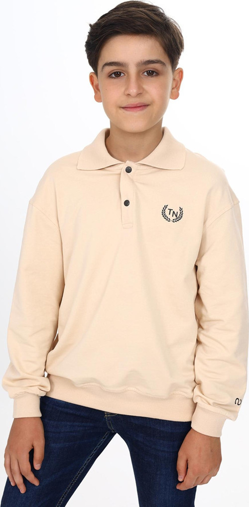 Toontoy Erkek Çocuk Polo Yaka Tnty Baskılı Sweatshirt