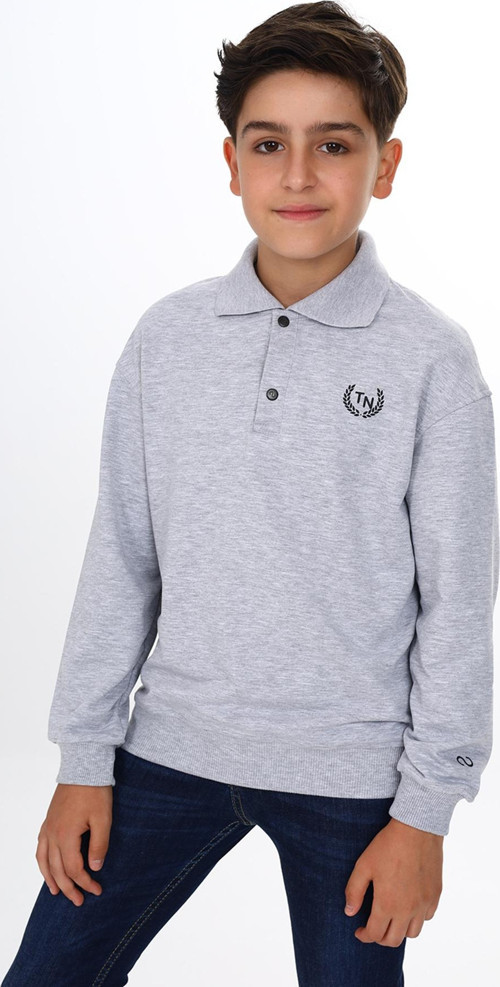 Toontoy Erkek Çocuk Polo Yaka Tnty Baskılı Sweatshirt