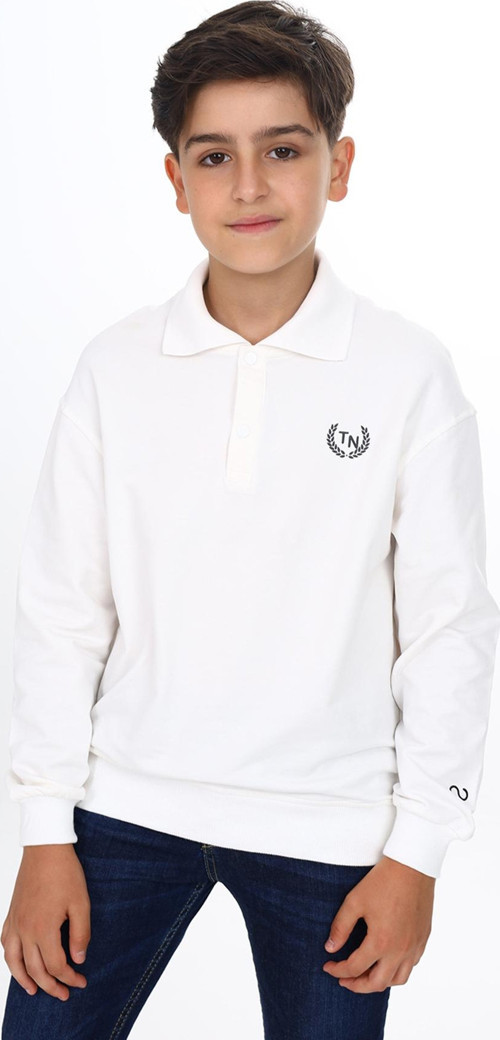 Toontoy Erkek Çocuk Polo Yaka Tnty Baskılı Sweatshirt