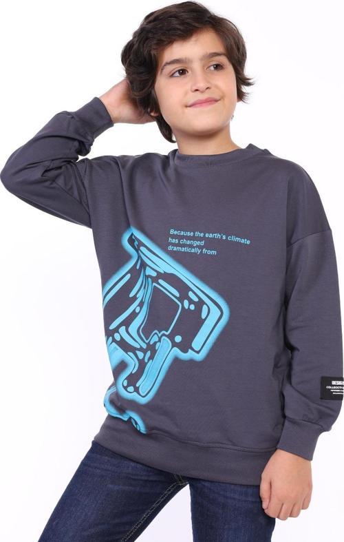 Toontoy Erkek Çocuk E harf Baskılı Sweatshirt