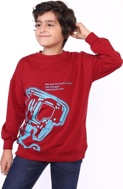 Toontoy Erkek Çocuk E harf Baskılı Sweatshirt