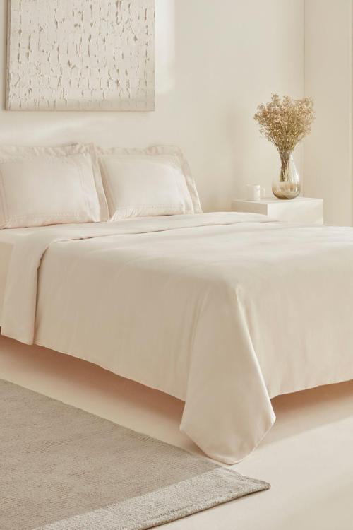 Felves %100 Pamuk King Size Nevresim Takımı Bej