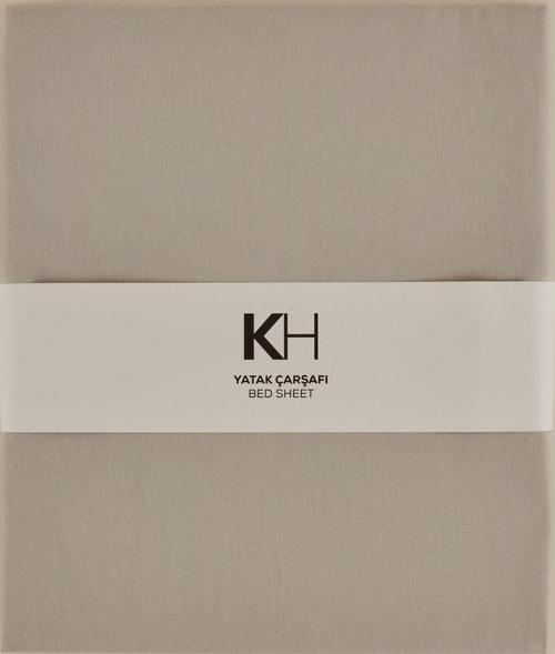  Karaca Home Basic %100 Pamuk Çift Kişilik Düz Çarşaf Gri