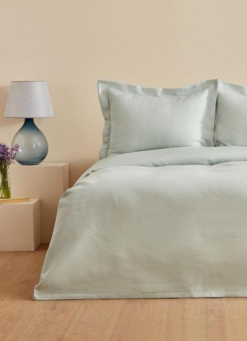 White Collection Renessa %100 Pamuk Çift Kişilik Yatak Örtüsü Adaçayı