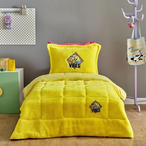 Looney Tunes Tweety Bird Tek Kişilik Comfort Set/Uyku Seti Sarı