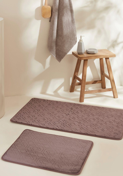 Figure Embos 2'li Banyo Paspası Mürdüm