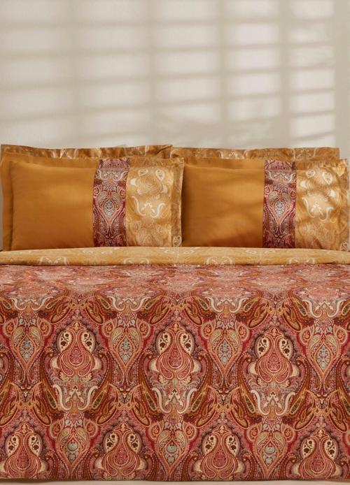 Sherie Çift Kişilik Nevresim Takımı Pamuk Saten Kahverengi