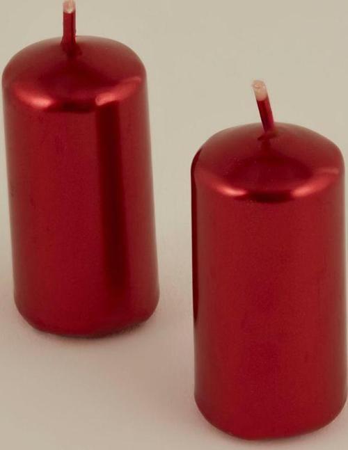 Sütun Mum Metalik Kırmızı
