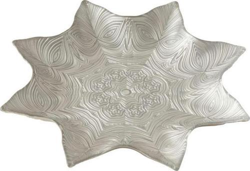 New Year Yılbaşı Angelic Dekoratif Tabak Gümüş