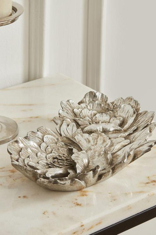 Lianca Dekoratif Tabak Silver 26x16 cm