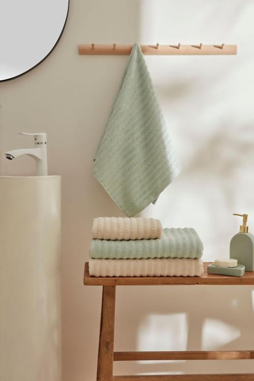 Morina 4 Parça Hamam Seti Mint-Bej