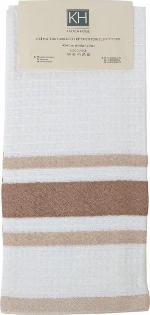 Swiss %100 Pamuk Mutfak Havlusu 2'li 60x40 cm Bej