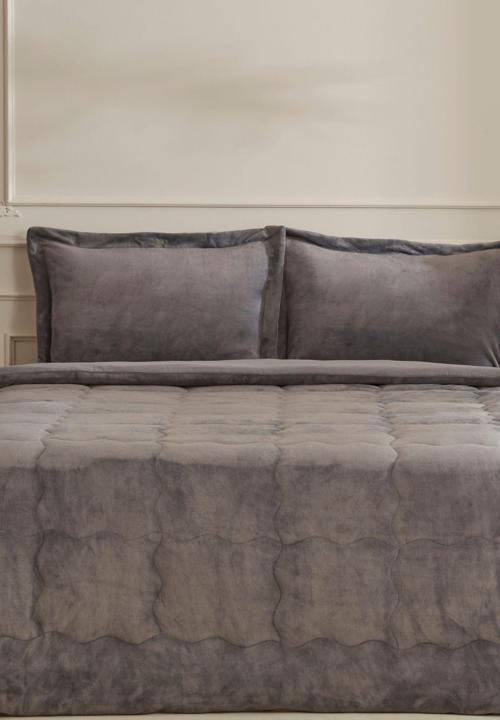 Flufy Çift Kişilik Soft Dream Comfort Set Antrasit