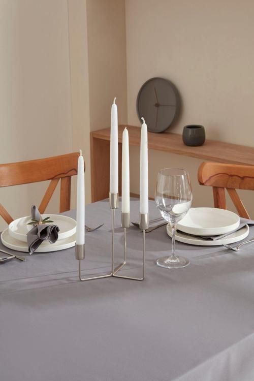 Siela 4'lü Şamdan Gümüş