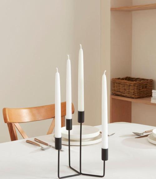 Siela 4'lü Şamdan Siyah