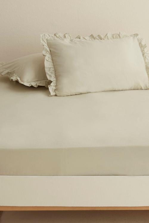  Karaca Home Basic %100 Pamuk King Kişilik Düz Çarşaf Adaçayı