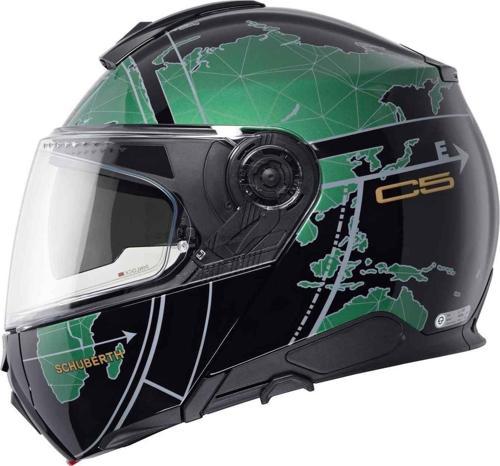 Schubert C5 Globe Green Çene Açılır Motosiklet Kask