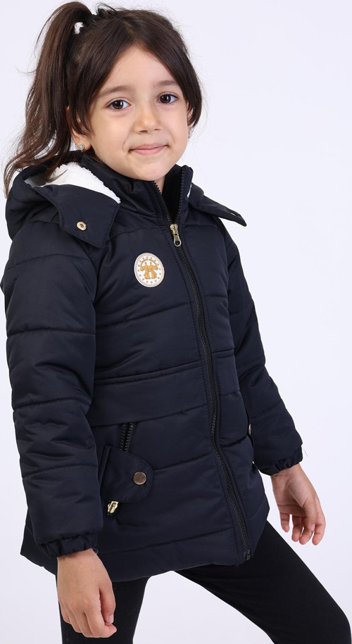 Toontoy Kız Çocuk Kapüşonlu İçi Kürklü Mont