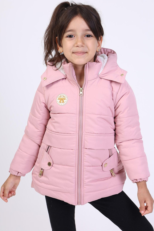 Toontoy Kız Çocuk Kapüşonlu İçi Kürklü Mont