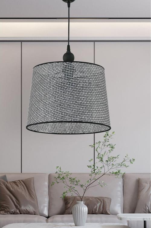 Tekli Mimbre Sarkıt Avize Siyah 35x50 cm