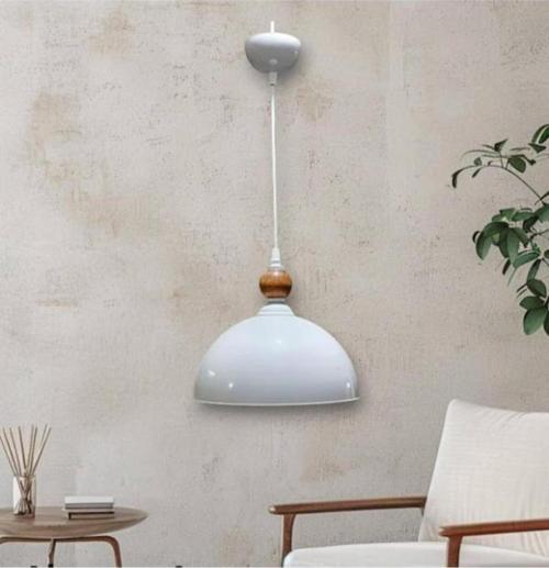 Tekli Piedra Sıvama Metal Sarkıt Avize Beyaz 30x60 cm