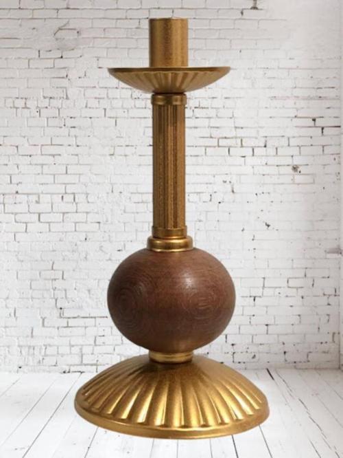 Tekli Pino Mumluk Ahşap Top Detaylı Gold Büyük