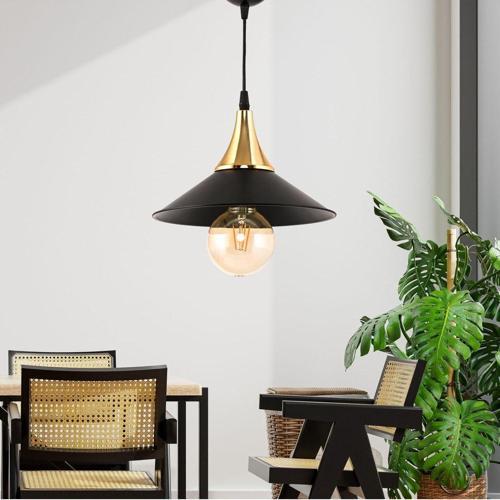 Tekli Ufo Sarkıt Avize Japon Şapkalı Gold 57x80 cm