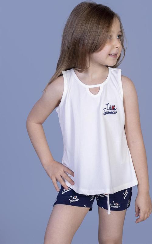 Toontoy Kız Çocuk I Love Summer Baskılı Şortlu Takım