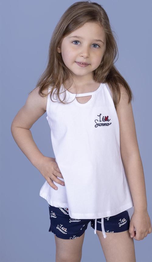 Toontoy Kız Çocuk I Love Summer Baskılı Şortlu Takım