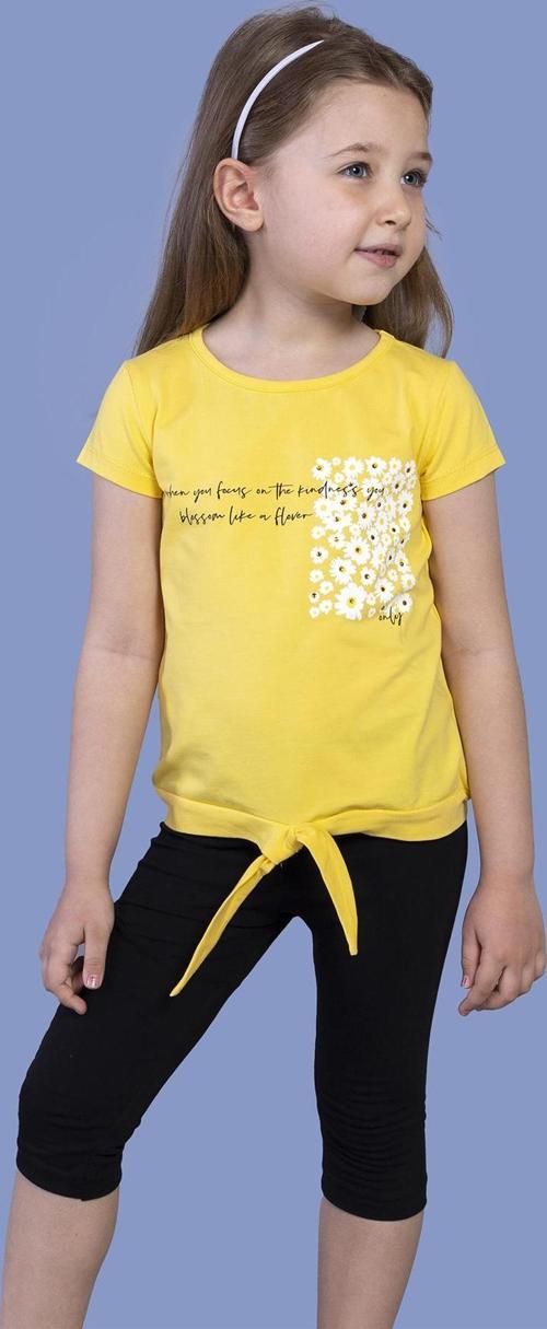 Toontoy Kız Çocuk Papatya Desenli Baskılı Taytlı Takım