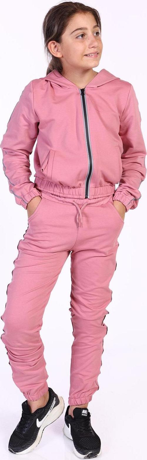 Toontoy Kız Çocuk Reflektör Detaylı Kapşonlu Eşofman Takımı