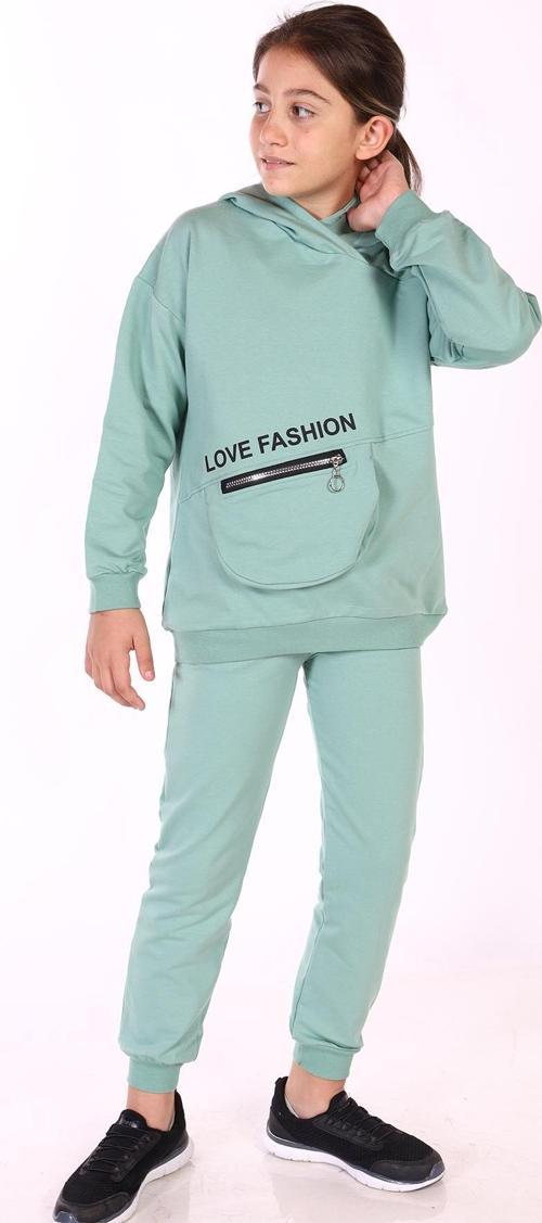 Toontoy Kız Çocuk Cep Detaylı Baskılı Eşofman Takımı