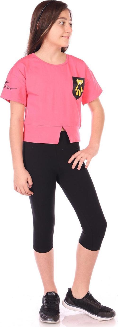 Toontoy Kız Çocuk Göğsü Ayıcık Baskılı Kaprili Takım