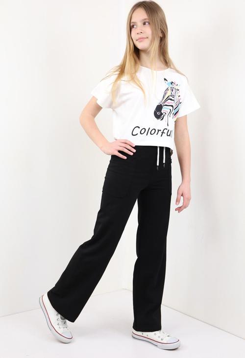 Toontoy Kız Çocuk Colorful Zebra Baskılı Eşofman Takım