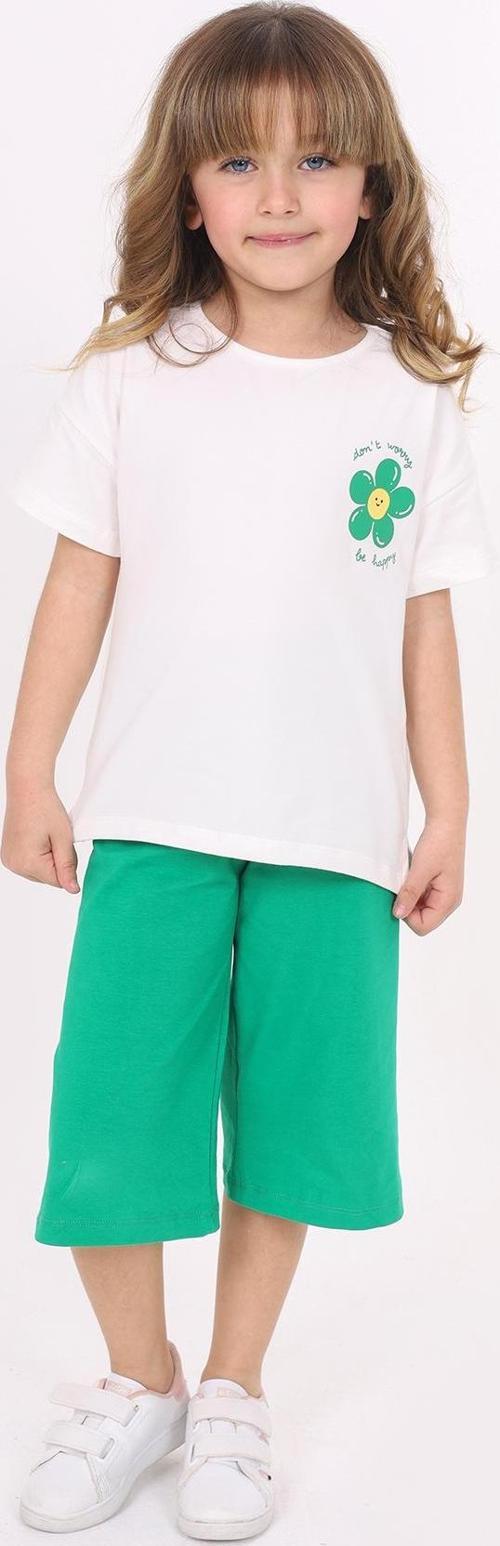 Toontoy Kız Çocuk Çiçek Yazı Baskılı Kaprili Takım 