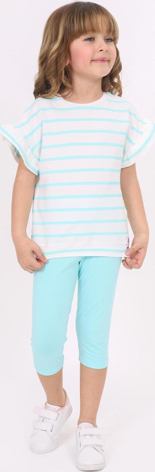 Toontoy Kız Çocuk Çizgi Baskılı Kaprili Takım 