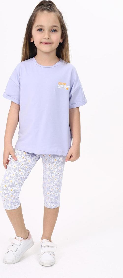 Toontoy Kız Çocuk Göğsü Cute Chamomle Baskılı Kaprili Takım